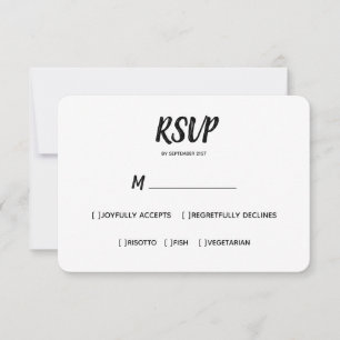 Couleur minimale   Noir   Mariage RSVP Meal Choice