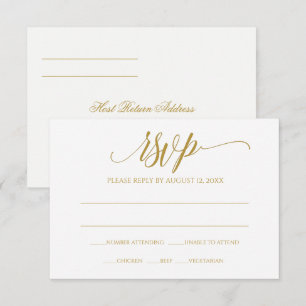 COULEUR MODIFIABLE : Carte de réponse calligraphié