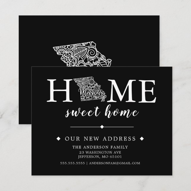 Couleur modifiable Faire-part de déplacement MISSO (Devant / Derrière)