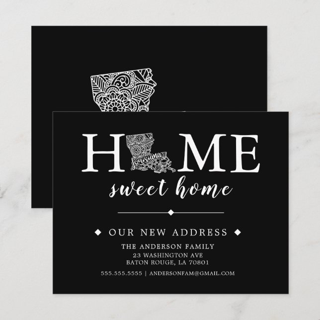 Couleur modifiable LOUISIANA Moving Faire-part (Devant / Derrière)