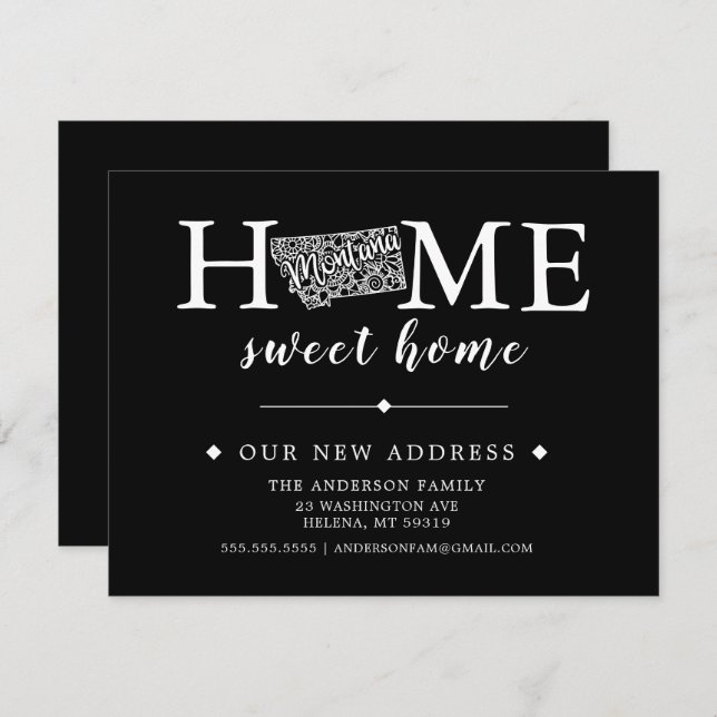 Couleur modifiable MONTANA Moving Faire-part (Devant / Derrière)