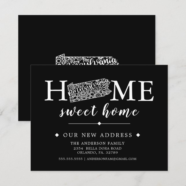 Couleur modifiable Pennsylvania Moving Faire-part (Devant / Derrière)