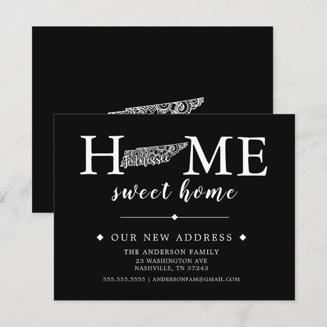 Couleur modifiable TENNESSEE Faire-part de déplace (Devant / Derrière)