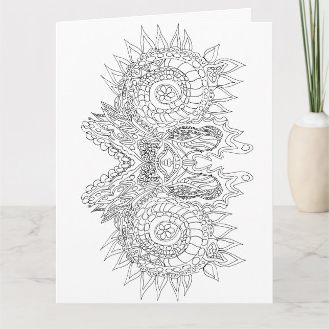 couleur moi abstraite doodle carte de voeux (Devant)