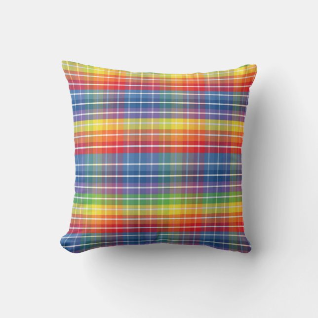 Couleur Motif Plaid Jouer Oreiller (Recto)