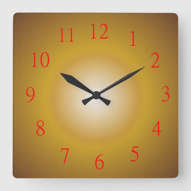 Couleur or avec chiffres rouges> Horloge murale (Recto)