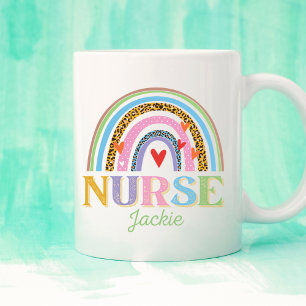 Couleur personnalisée Arc-en-ciel Nurse Coffee Mug