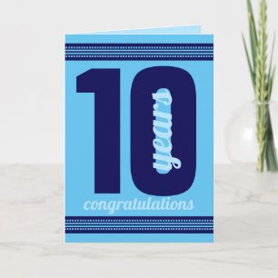Couleur personnalisée Carte anniversaire de 10 ans