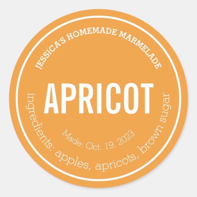 Couleur personnalisée élégante Étiquette circulair (Devant)