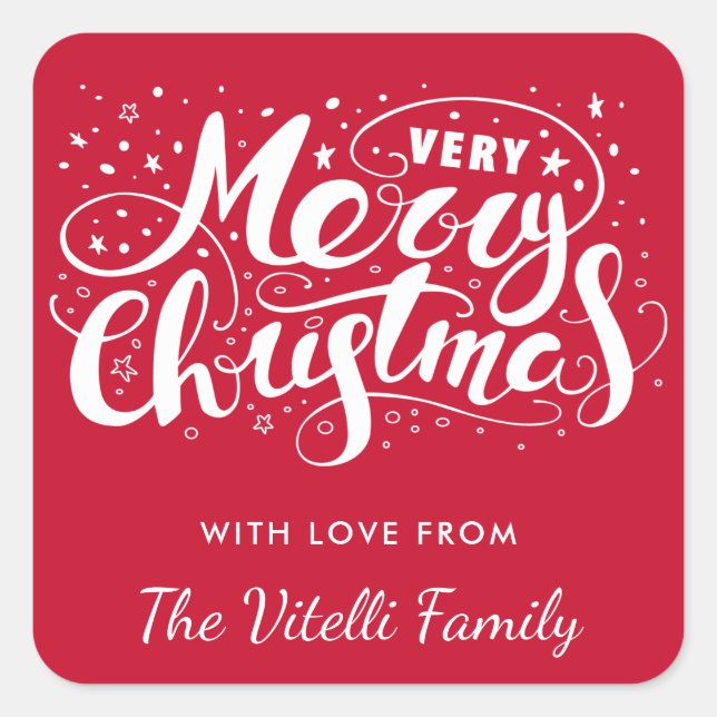 Couleur personnalisée Stickers de Noël très joyeux (Devant)