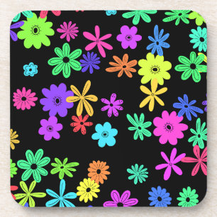 Couleur Pop Fleurs Cute Dessous de verre en plasti