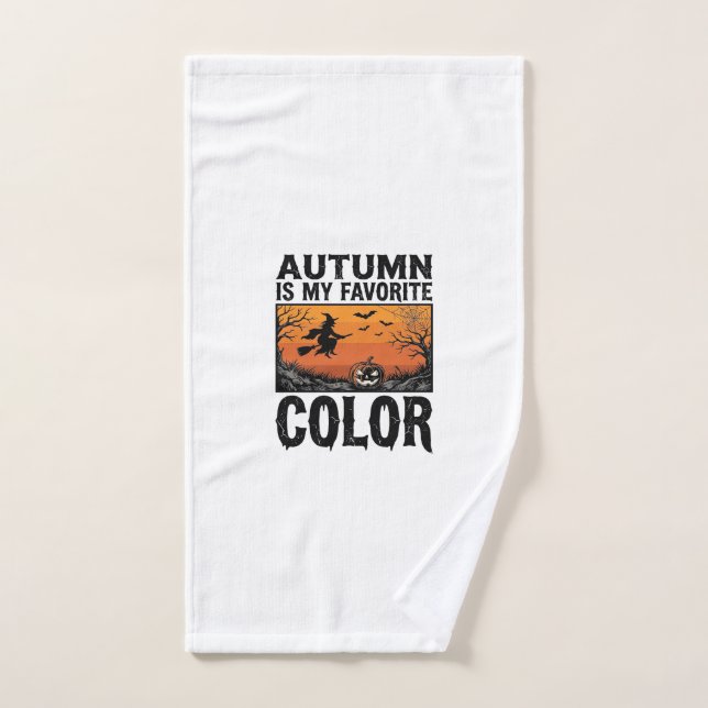 Couleur préférée d'automne Halloween Citrouille Ve (Serviette à main)