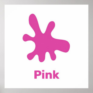 Couleur rose avec poster de mots