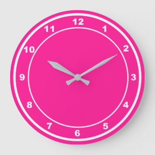 Couleur rose Forme ronde Mur Acrylique Horloge