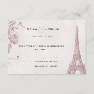 Couleur Rose vintage Tour Eiffel RSVP
