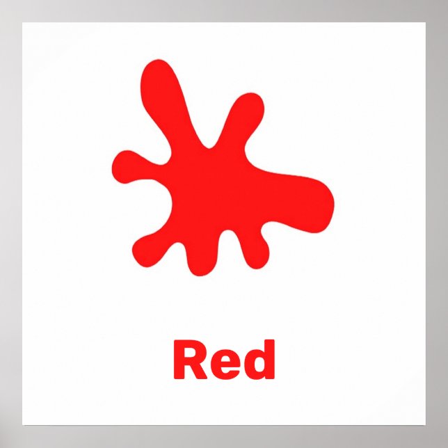 Couleur rouge avec poster de mots (Devant)