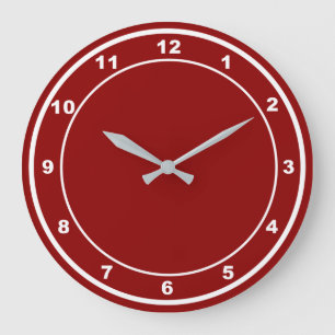 Couleur rouge Forme ronde Acrylique Horloge murale