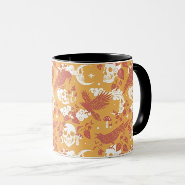 Couleur rustique Halloween Motif café Mug (Devant droit)