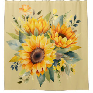 Couleur rustique Tournesol Douche rideau