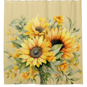 Couleur rustique Tournesol Douche rideau