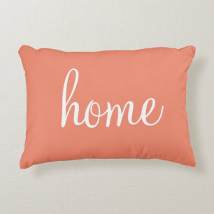 Couleur saumon "home" personnalisé joli coussin d