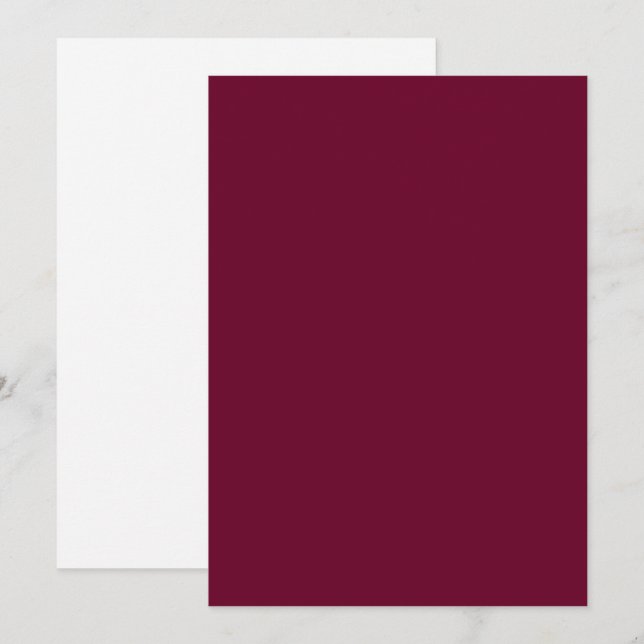 Couleur Tendance - Carte de Fêtes Bordeaux Foncé (Devant / Derrière)
