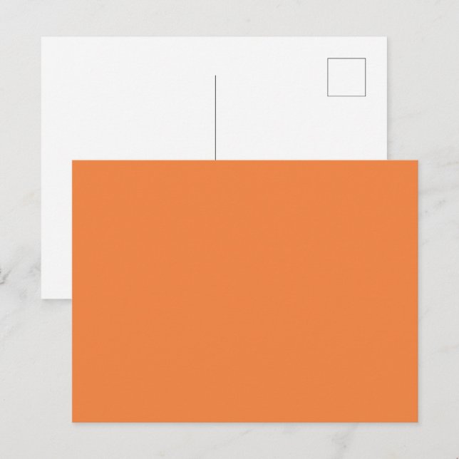 Couleur tendance - Carte postale solide Tangerine  (Devant / Derrière)