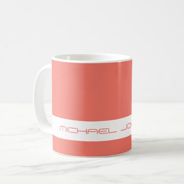 Couleur Tendance Coucher de soleil de corail - Mug (Devant gauche)