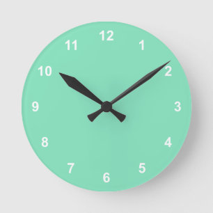 Couleur tendance - Horloge ronde verte Minty avec