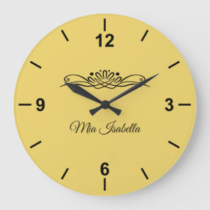 Couleur tendance Jaune doux - Grande horloge mural