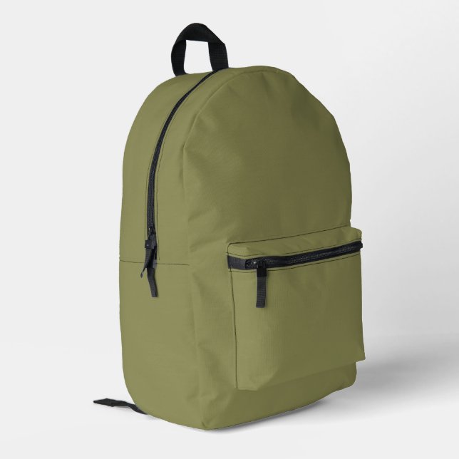 Couleur tendance - Sac à dos imprimé vert olive (Coin arrière gauche)
