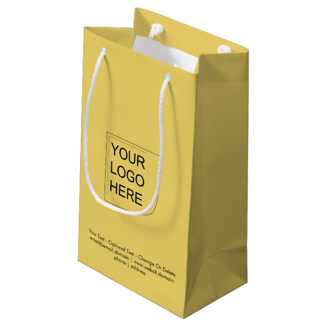 Couleur tendance - Sac cadeau petit logo jaune dou (Dos Angle)