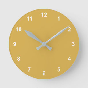 Couleur Trend Golden Jaune Horloge Ronde Avec Nomb