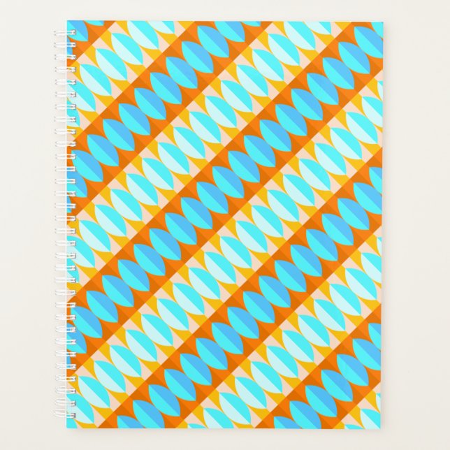 Couleur Turquoise Bleu Orange Jaune Motif (Devant)