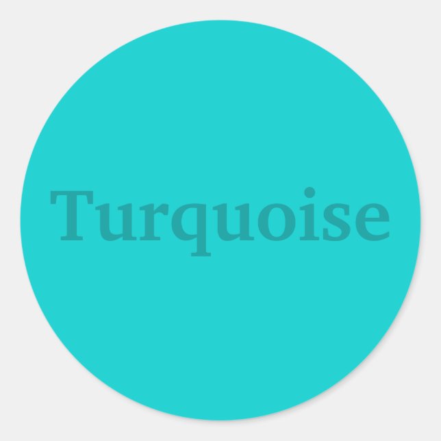 Couleur Turquoise Word sur Stickers Turquoises lég (Devant)
