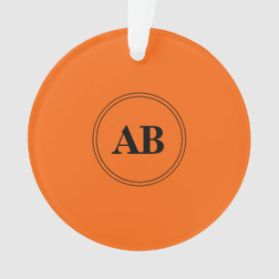 Couleur unie orange kaki avec monogramme
