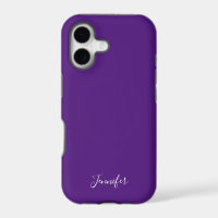 Couleur unie violet royal personnalisée avec monog