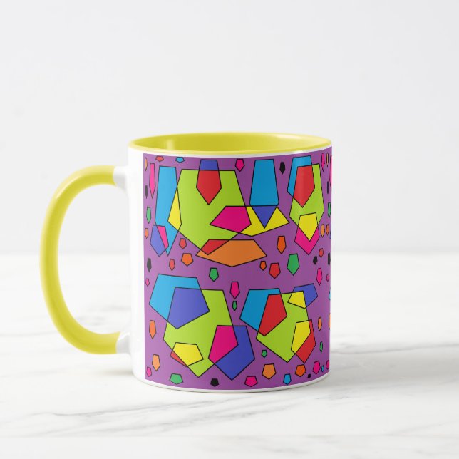 Couleur violette design tasse à motifs audacieux (Gauche)
