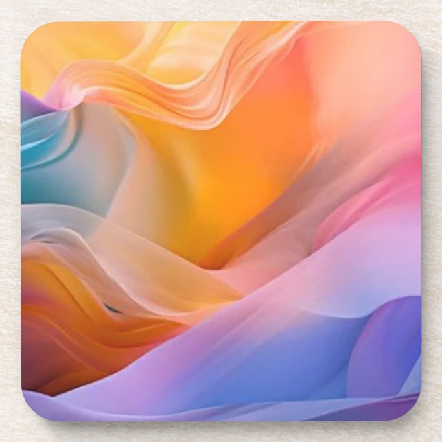 Couleurs Abstraites dessous de verre en plastique  (Devant)