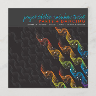 Couleurs arc-en-ciel Invitation Abstrait du parti