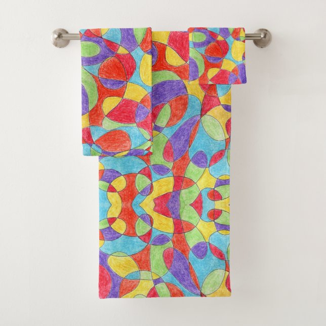 Couleurs arc-en-ciel Motif de doodle Crayon tiré à (En situation)