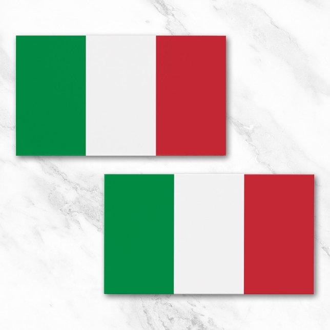 Couleurs blanches et rouges italiennes Carte de vi (Green White and Red Italian Colors Business Card)