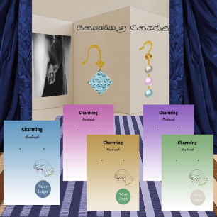 Couleurs Bleues, Jolie Fille Cartes À Oreilles Vis