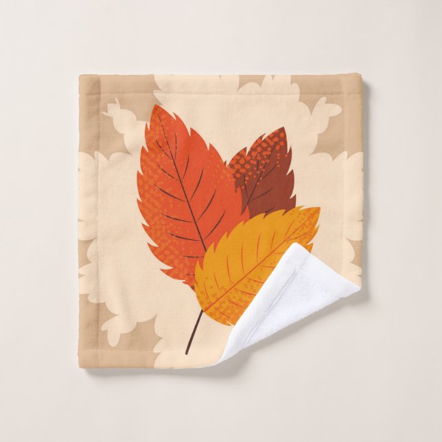 Couleurs brillantes Motifs automne feuillu Jaune o (Gant de toilette)