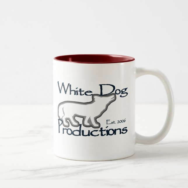 Couleurs Chien blanc - tasse de 2 tons (rouge) (Droit)