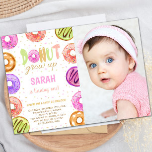 Couleurs claires Donut Anniversaire Invitations av