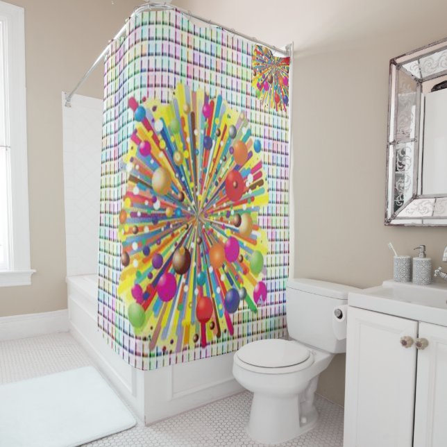 Couleurs colorées du rideau de douche (En situation)