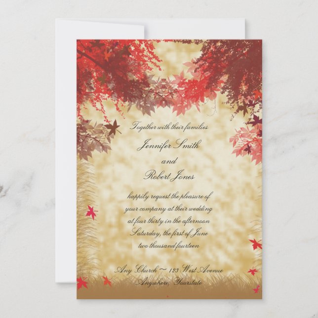 Couleurs d'automne et Faire-part de mariage des Br (Devant)