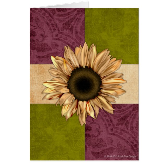 Couleurs d'automne Sunflower Blank Carte de voeux (Devant)