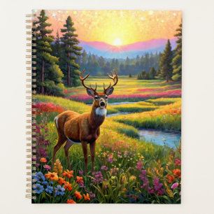 Couleurs de forêt colorées et art de cerf